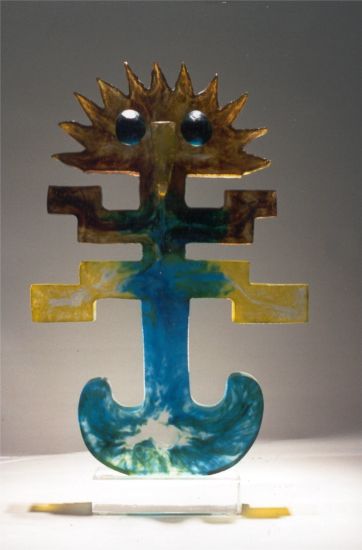 sculpture en cristal : drle d'oiseau